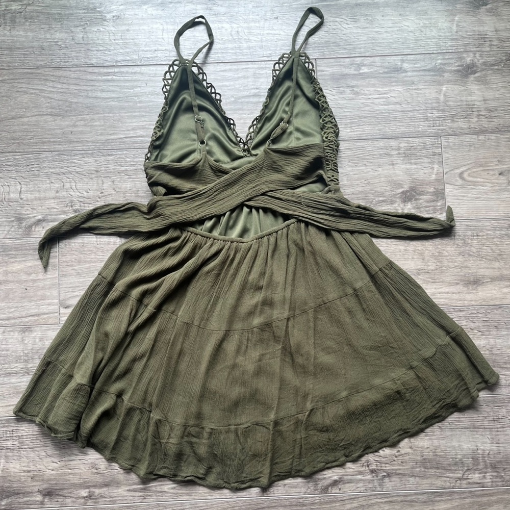 Sun Dress Womens Size M Olive Green - Picture 6 of 8